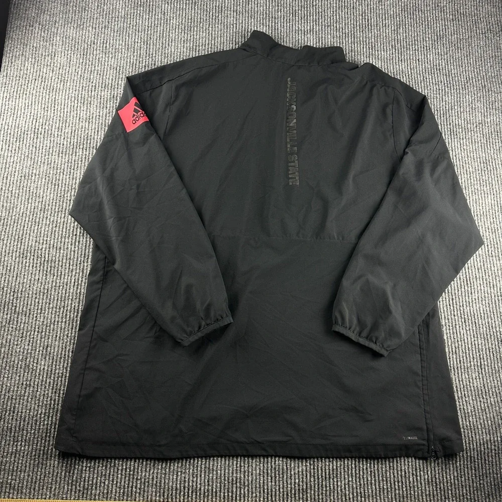 Adidas Jacksonville State Gamecocks Mens 2XL Black Quarter Zip Windbreaker
